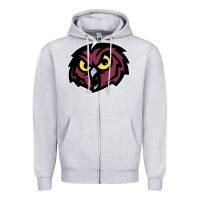 Heather Grey temple owls Zipper Hoodie - linhVisuals