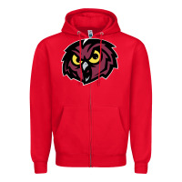 Red temple owls Zipper Hoodie - linhVisuals