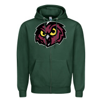 Sports Green temple owls Zipper Hoodie - linhVisuals