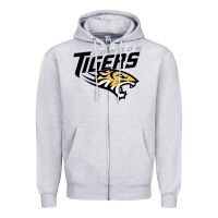 Heather Grey towson tigers Zipper Hoodie - linhVisuals