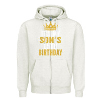 Oatmeal Heather it's my son's 15th birthday 15 years old boy t shirt Zipper Hoodie - linhVisuals
