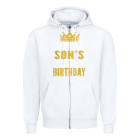 White it's my son's 15th birthday 15 years old boy t shirt Zipper Hoodie - linhVisuals