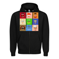 Black Muppets and Friends Zipper Hoodie - linhVisuals