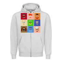 Dove Grey Muppets and Friends Zipper Hoodie - linhVisuals