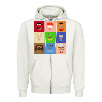 Oatmeal Heather Muppets and Friends Zipper Hoodie - linhVisuals