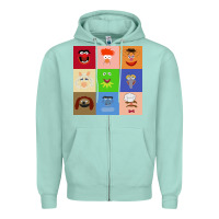 Seafoam Muppets and Friends Zipper Hoodie - linhVisuals