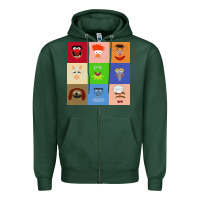 Sports Green Muppets and Friends Zipper Hoodie - linhVisuals
