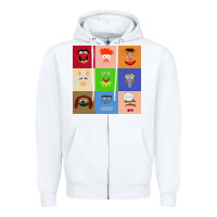 White Muppets and Friends Zipper Hoodie - linhVisuals