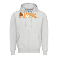 Dove Grey Bluey Mum Zipper Hoodie - linhVisuals