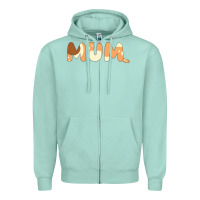 Seafoam Bluey Mum Zipper Hoodie - linhVisuals