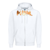 White Bluey Mum Zipper Hoodie - linhVisuals