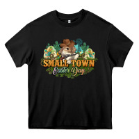 Black Small town Easter Day Heavy Core Tee - HowdyJamesFarm