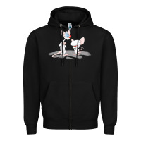 Black newanimaniacs pinky and the brain Zipper Hoodie - linhVisuals