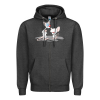 Charcoal Heather newanimaniacs pinky and the brain Zipper Hoodie - linhVisuals