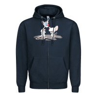 Navy newanimaniacs pinky and the brain Zipper Hoodie - linhVisuals