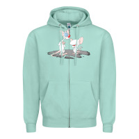 Seafoam newanimaniacs pinky and the brain Zipper Hoodie - linhVisuals