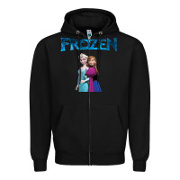Black newanna and elsa frozen Zipper Hoodie - linhVisuals