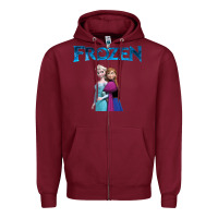 Burgundy newanna and elsa frozen Zipper Hoodie - linhVisuals