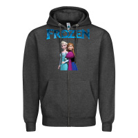 Charcoal Heather newanna and elsa frozen Zipper Hoodie - linhVisuals