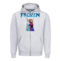 Heather Grey newanna and elsa frozen Zipper Hoodie - linhVisuals