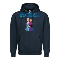 Navy newanna and elsa frozen Zipper Hoodie - linhVisuals