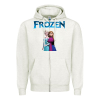 Oatmeal Heather newanna and elsa frozen Zipper Hoodie - linhVisuals