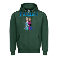 Sports Green newanna and elsa frozen Zipper Hoodie - linhVisuals