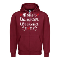 Burgundy mother daughter weekend 2022 girls trip family vacation t shirt Zipper Hoodie - linhVisuals