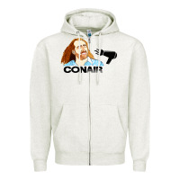 Oatmeal Heather nicolas cage conair Zipper Hoodie - linhVisuals