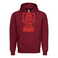 Burgundy cyberman Zipper Hoodie - linhVisuals