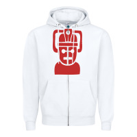 White cyberman Zipper Hoodie - linhVisuals