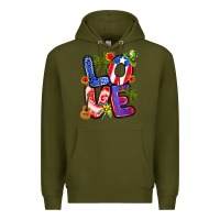 Army Green puerto rico love Premium Hoodie - Artiststas