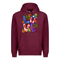 Burgundy puerto rico love Premium Hoodie - Artiststas