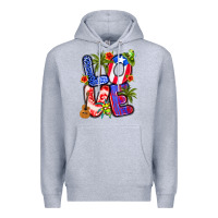 Heather Grey puerto rico love Premium Hoodie - Artiststas