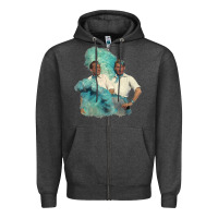 Charcoal Heather reprise (sisters)   white christmas Zipper Hoodie - linhVisuals