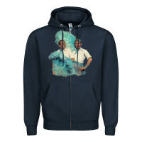 Navy reprise (sisters)   white christmas Zipper Hoodie - linhVisuals