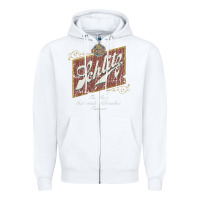 White schlitz beer Zipper Hoodie - linhVisuals