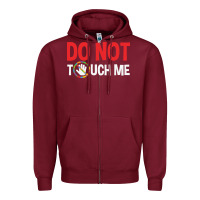 Burgundy do not touch me autism kid Zipper Hoodie - linhVisuals