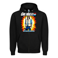 Black macgruber action figure Zipper Hoodie - linhVisuals