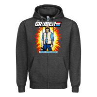 Charcoal Heather macgruber action figure Zipper Hoodie - linhVisuals
