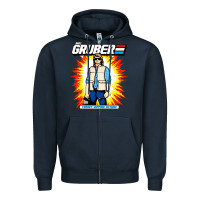 Navy macgruber action figure Zipper Hoodie - linhVisuals