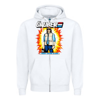 White macgruber action figure Zipper Hoodie - linhVisuals