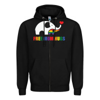 Black free mom hugs pride elephant rainbow Zipper Hoodie - linhVisuals