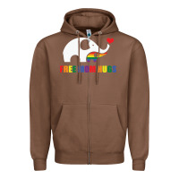 Chestnut free mom hugs pride elephant rainbow Zipper Hoodie - linhVisuals