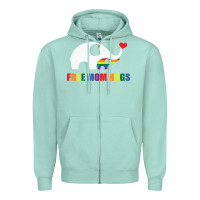 Seafoam free mom hugs pride elephant rainbow Zipper Hoodie - linhVisuals