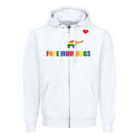 White free mom hugs pride elephant rainbow Zipper Hoodie - linhVisuals