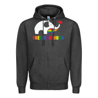 Charcoal Heather free mom hugs pride elephant rainbow Zipper Hoodie - linhVisuals