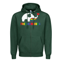 Sports Green free mom hugs pride elephant rainbow Zipper Hoodie - linhVisuals