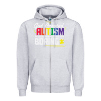 Heather Grey god created autism normal was too boring Zipper Hoodie - linhVisuals