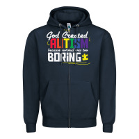 Navy god created autism normal was too boring Zipper Hoodie - linhVisuals